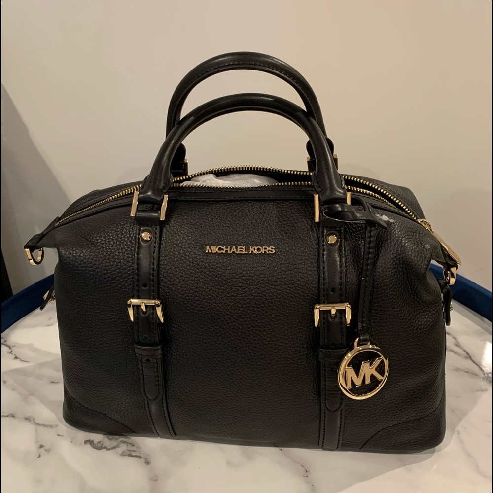 Authentic Black leather MK satchel